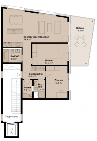Grundriss Wohnung B 401