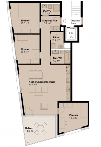 Grundriss Wohnung B 203