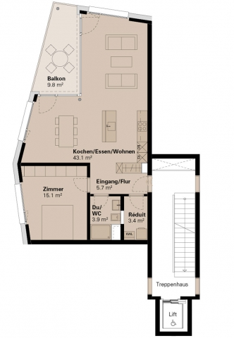 Grundriss Wohnung B 204