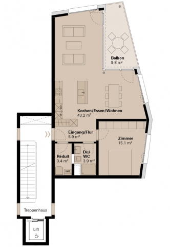 Grundriss Wohnung C 104